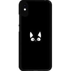 Coque Xiaomi Redmi 9A - Funny cat on black