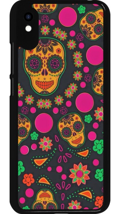 Xiaomi Redmi 9A Case Hülle - Halloween 22 colorful mexican skulls