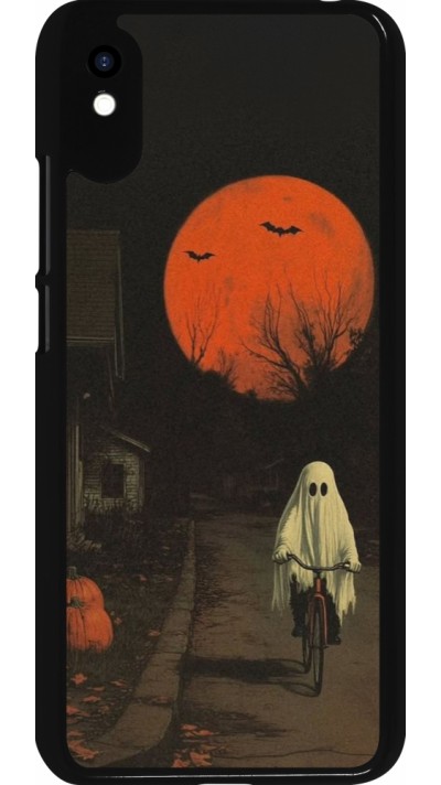 Xiaomi Redmi 9A Case Hülle - Halloween 2025 Ghost on a bicycle