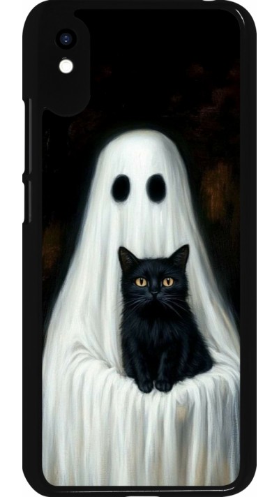 Xiaomi Redmi 9A Case Hülle - Halloween 2025 Ghost with black cat