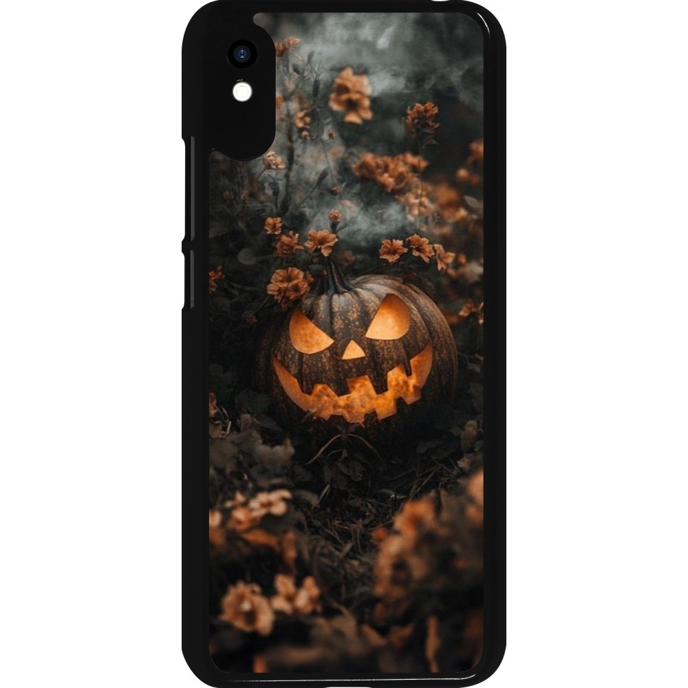 Xiaomi Redmi 9A Case Hülle - Halloween 2025 Pumpkin with flowers