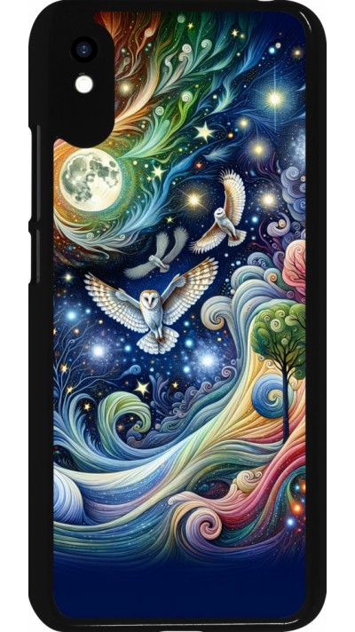 Xiaomi Redmi 9A Case Hülle - Fliegender Blumen-Eule