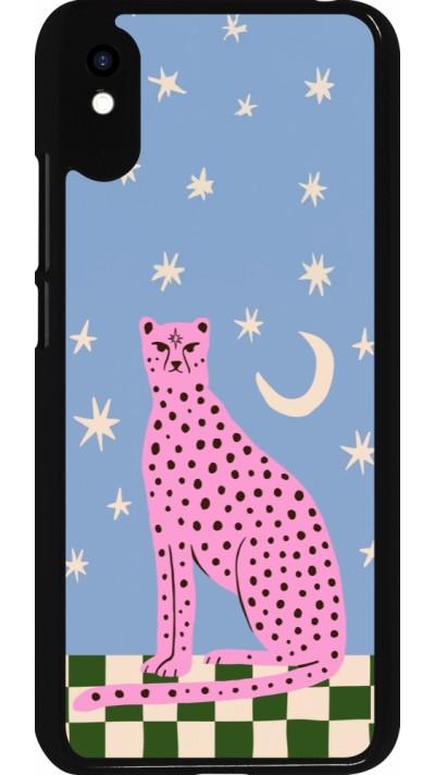 Coque Xiaomi Redmi 9A - Pink leopard with stars 2026