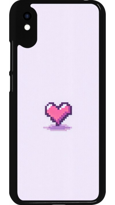 Xiaomi Redmi 9A Case Hülle - Pixel Herz Hellviolett