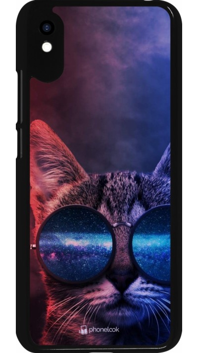 Xiaomi Redmi 9A Case Hülle - Red Blue Cat Glasses