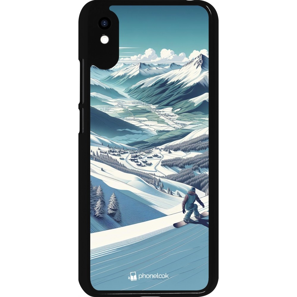 Xiaomi Redmi 9A Case Hülle - Snowboarder Berg