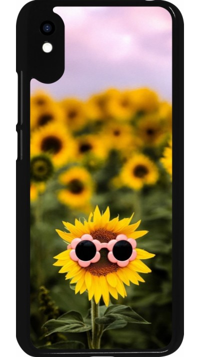 Coque Xiaomi Redmi 9A - Sunflower with glasses 2026