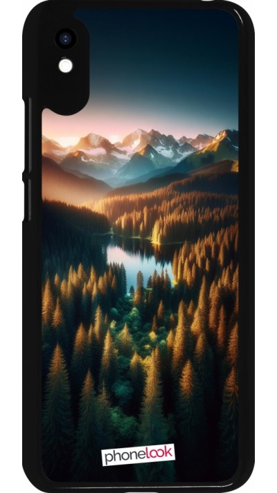 Xiaomi Redmi 9A Case Hülle - Sonnenuntergang Waldsee