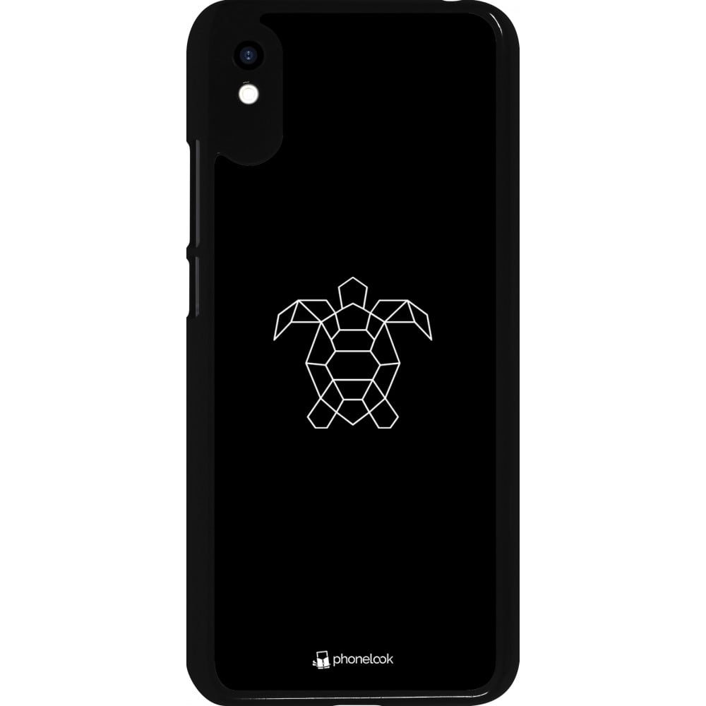 Xiaomi Redmi 9A Case Hülle - Turtles lines on black