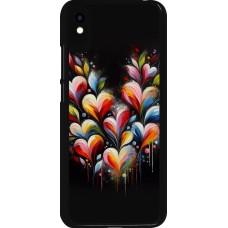 Xiaomi Redmi 9A Case Hülle - Valentin 2024 Schwarzes Herz Abstrakt