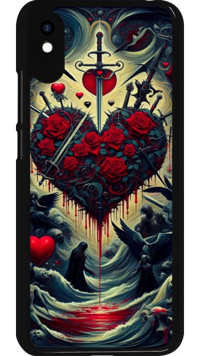 Xiaomi Redmi 9A Case Hülle - Dunkle Liebe Herz Blut