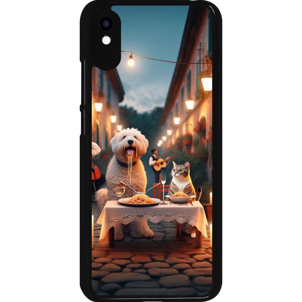 Xiaomi Redmi 9A Case Hülle - Valentin 2024 Hund & Katze Kerzenlicht