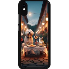 Xiaomi Redmi 9A Case Hülle - Valentin 2024 Hund & Katze Kerzenlicht