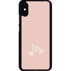 Coque Xiaomi Redmi 9A - Valentine 2023 three minimalist hearts