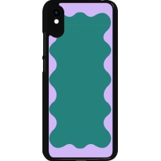 Xiaomi Redmi 9A Case Hülle - Wavy Rectangle Green Purple