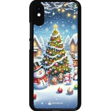 Xiaomi Redmi 9A Case Hülle - Weihnachten 2023 Schneemann und Tannenbaum