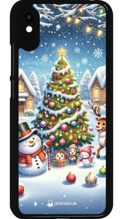 Xiaomi Redmi 9A Case Hülle - Weihnachten 2023 Schneemann und Tannenbaum