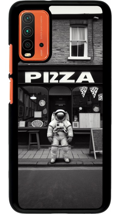 Coque Xiaomi Redmi 9T - Astronaute devant une Pizzeria