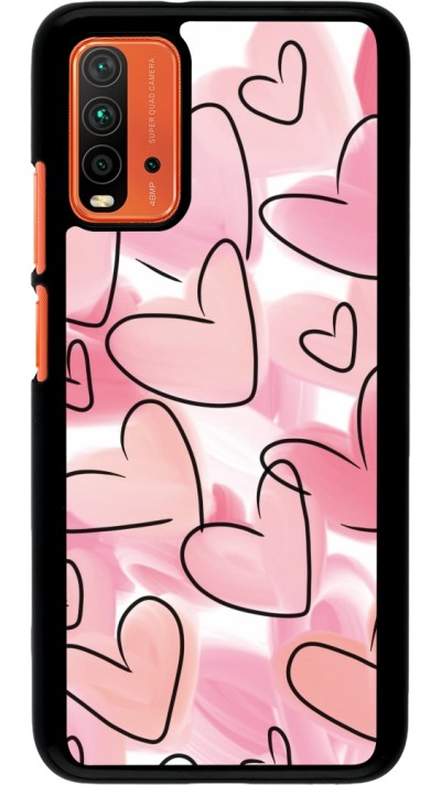 Coque Xiaomi Redmi 9T - Easter 2023 pink hearts
