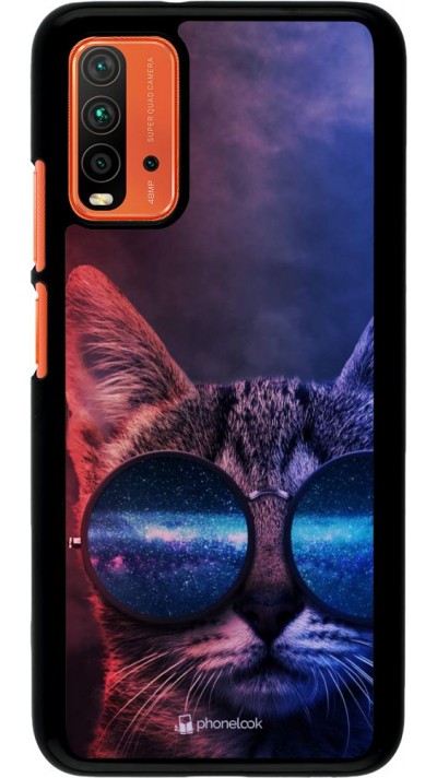 Hülle Xiaomi Redmi 9T - Red Blue Cat Glasses