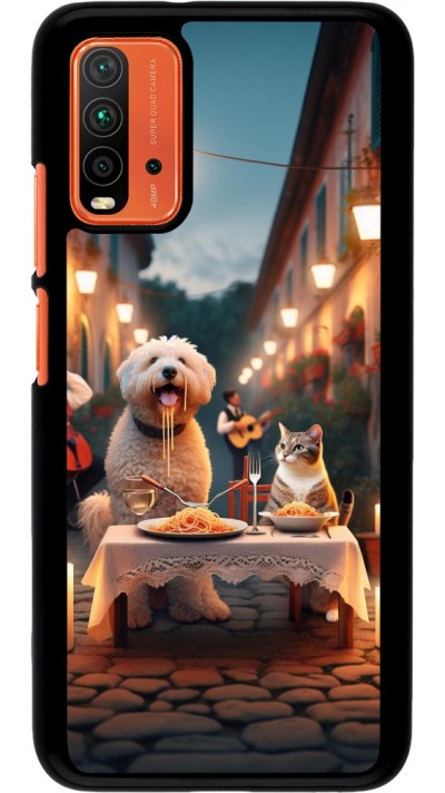 Coque Xiaomi Redmi 9T - Valentine 2024 Dog & Cat Candlelight