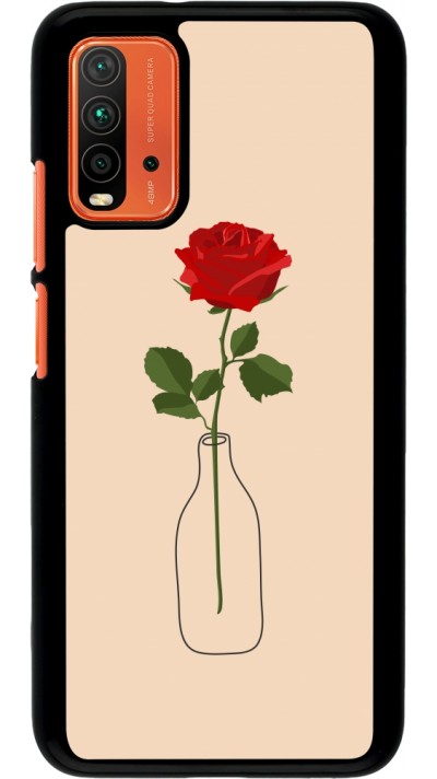 Coque Xiaomi Redmi 9T - Valentine 2023 single rose in a bottle