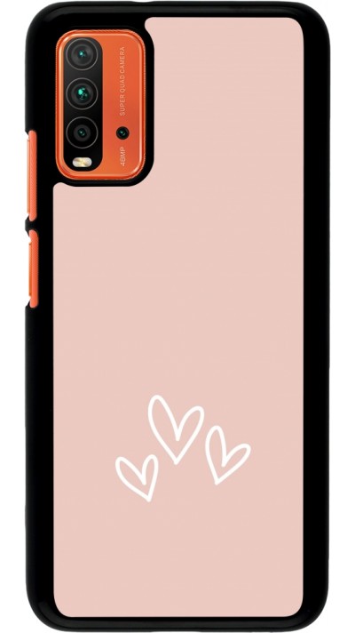 Coque Xiaomi Redmi 9T - Valentine 2023 three minimalist hearts