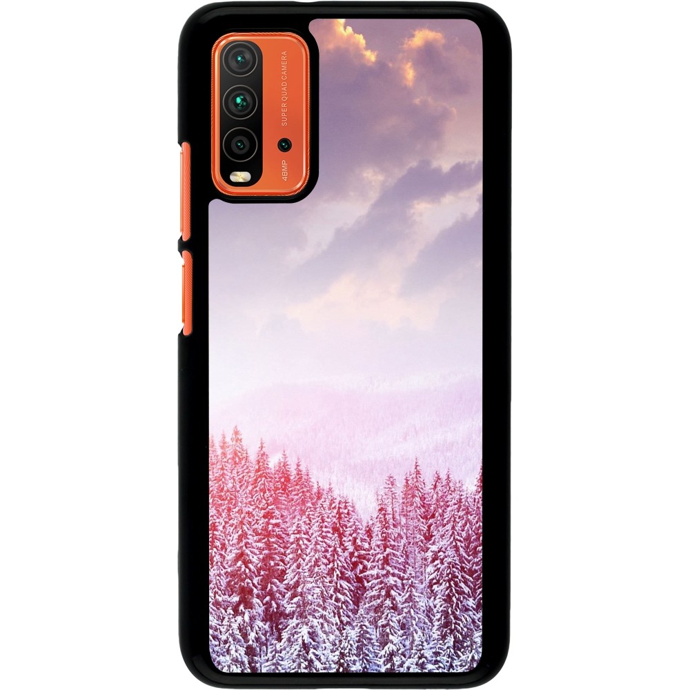 Xiaomi Redmi 9T Case Hülle - Winter 22 Pink Forest