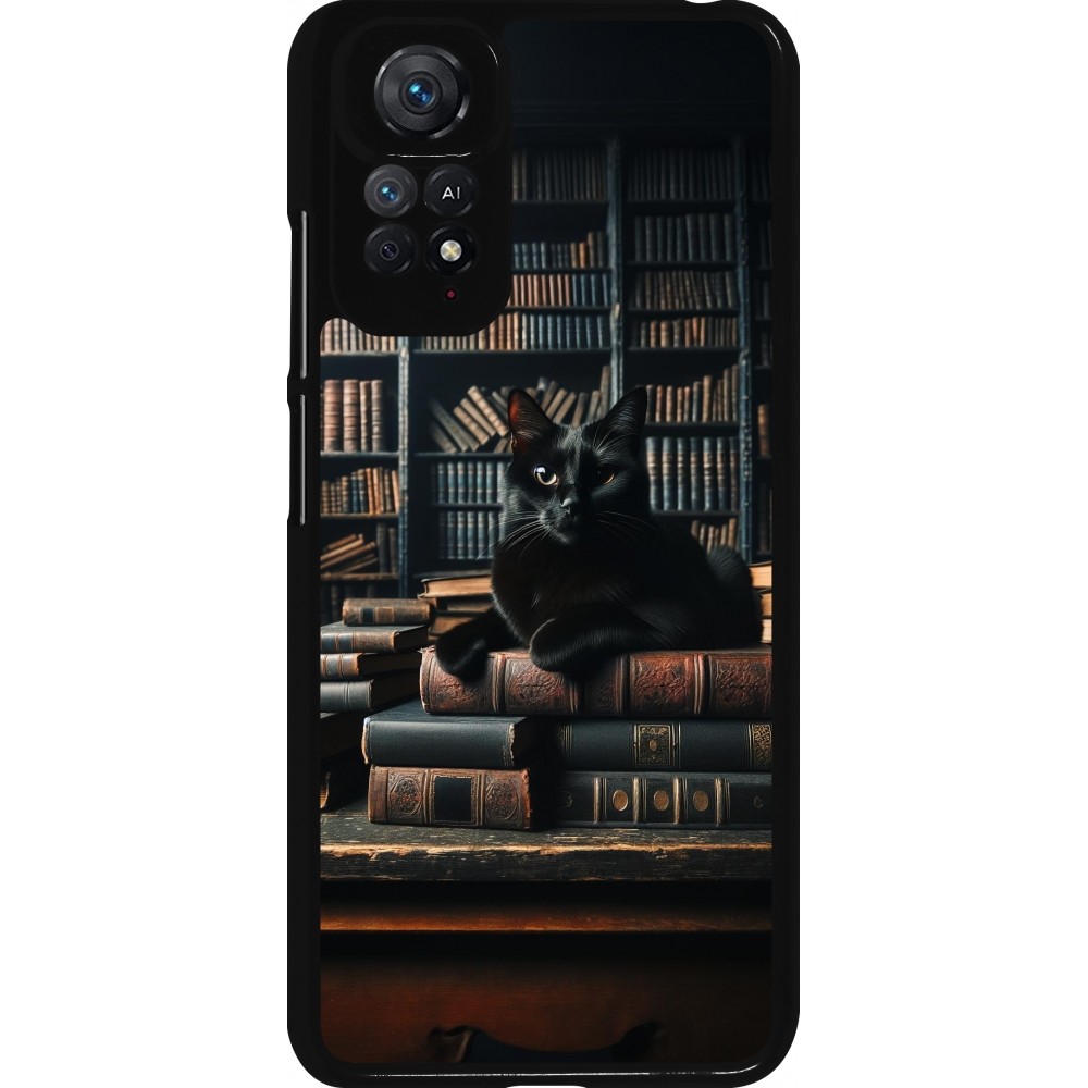 Xiaomi Redmi Note 11 / 11S Case Hülle - Katze Bücher dunkel