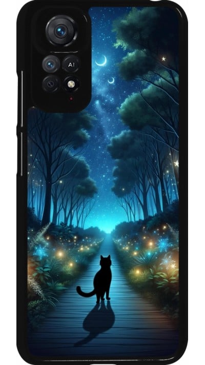 Xiaomi Redmi Note 11 / 11S Case Hülle - Schwarze Katze Spaziergang