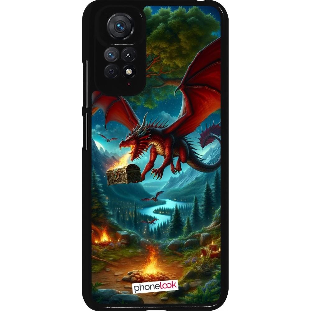 Coque Xiaomi Redmi Note 11 / 11S - Dragon Volant Forêt Trésor