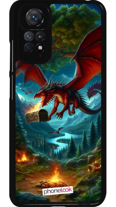 Xiaomi Redmi Note 11 / 11S Case Hülle - Drache Fliegend Wald Schatz