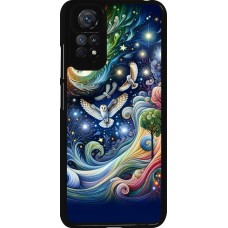 Coque Xiaomi Redmi Note 11 / 11S - hibou volant floral