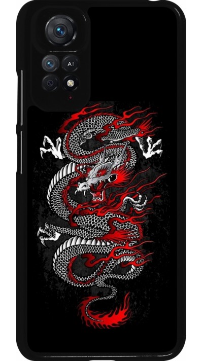 Xiaomi Redmi Note 11 / 11S Case Hülle - Japanese style Dragon Tattoo Red Black