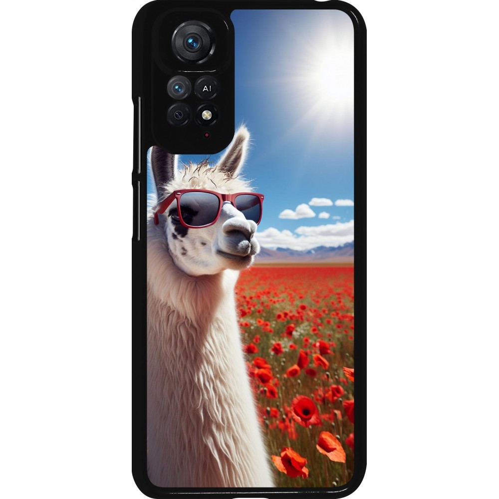Xiaomi Redmi Note 11 / 11S Case Hülle - Lama Chic in Mohnblume