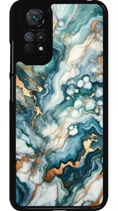 Coque Xiaomi Redmi Note 11 / 11S - Marbre Vert Bleu Doré
