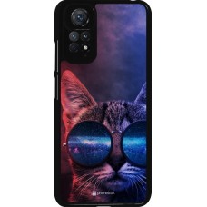Xiaomi Redmi Note 11 / 11S Case Hülle - Red Blue Cat Glasses