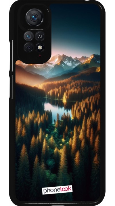 Xiaomi Redmi Note 11 / 11S Case Hülle - Sonnenuntergang Waldsee