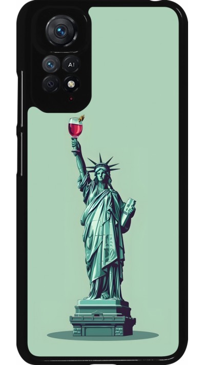 Coque Xiaomi Redmi Note 11 / 11S - Wine Statue de la liberté avec un verre de vin