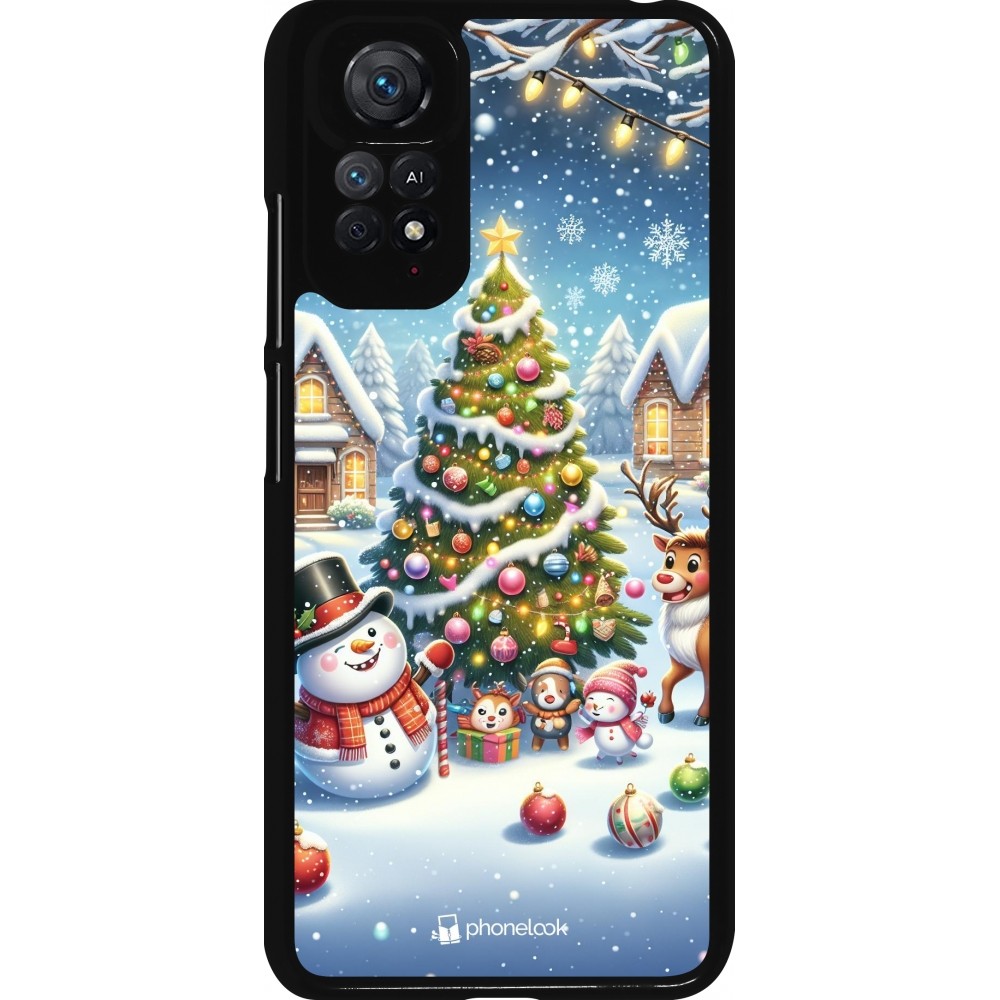 Xiaomi Redmi Note 11 / 11S Case Hülle - Weihnachten 2023 Schneemann und Tannenbaum