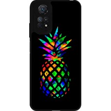 Coque Xiaomi Redmi Note 11 / 11S - Silicone rigide noir Ananas Multi-colors