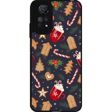 Xiaomi Redmi Note 11 / 11S Case Hülle - Silikon schwarz Christmas 25 Pattern Gingerbread House
