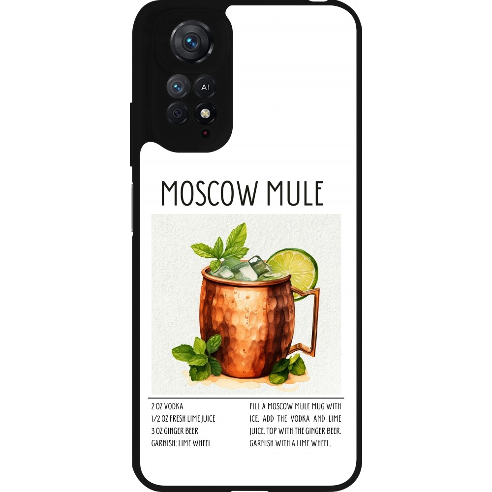 Xiaomi Redmi Note 11 / 11S Case Hülle - Silikon schwarz Cocktail Rezept Moscow Mule