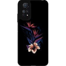 Coque Xiaomi Redmi Note 11 / 11S - Silicone rigide noir Dark Flowers