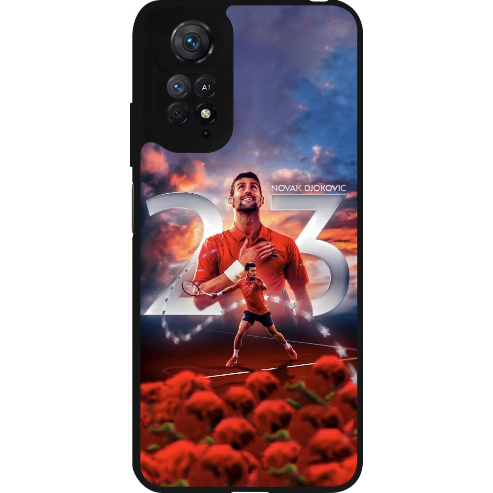 Coque Xiaomi Redmi Note 11 / 11S - Silicone rigide noir Djokovic 23 Grand Slam