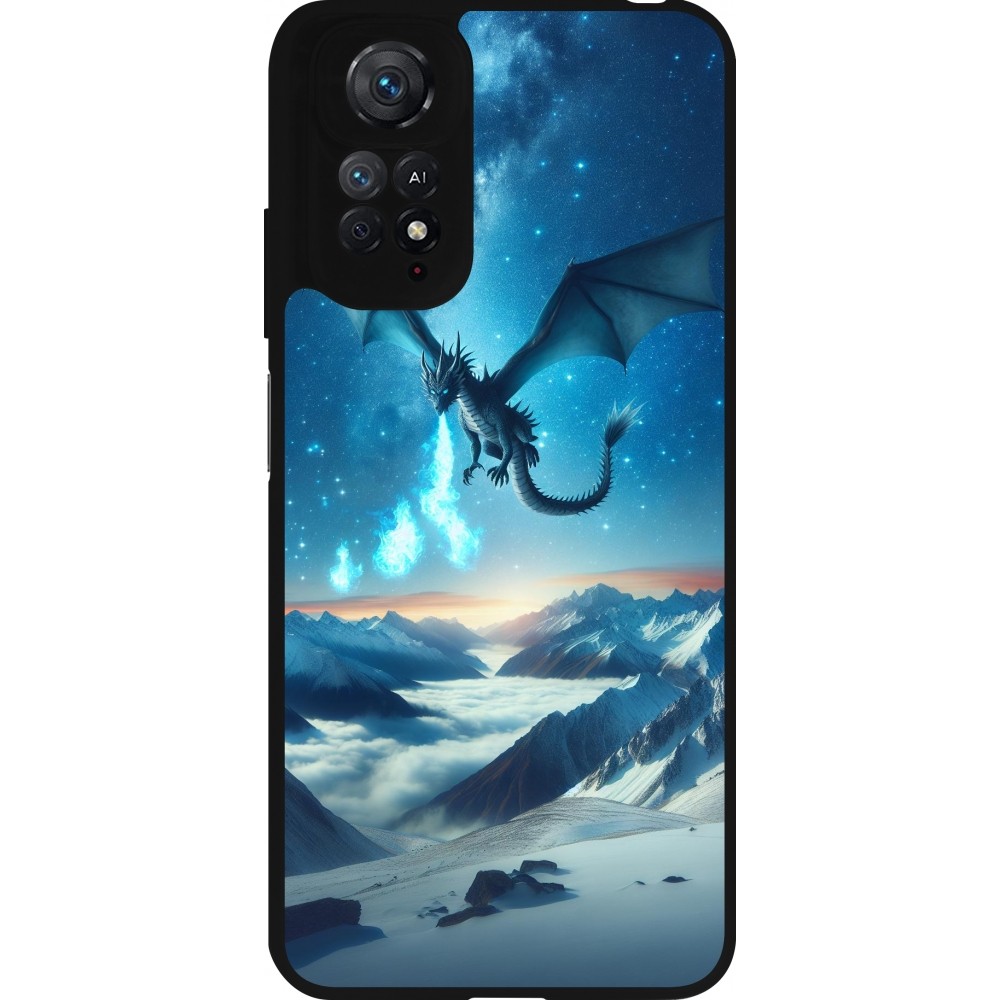 Xiaomi Redmi Note 11 / 11S Case Hülle - Silikon schwarz Drache nächtliche Berg