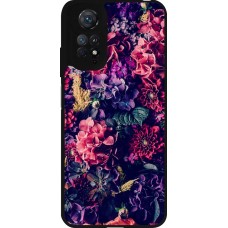 Coque Xiaomi Redmi Note 11 / 11S - Silicone rigide noir Flowers Dark
