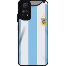 Coque Xiaomi Redmi Note 11 / 11S - Silicone rigide noir Maillot de football Argentine 2022 personnalisable