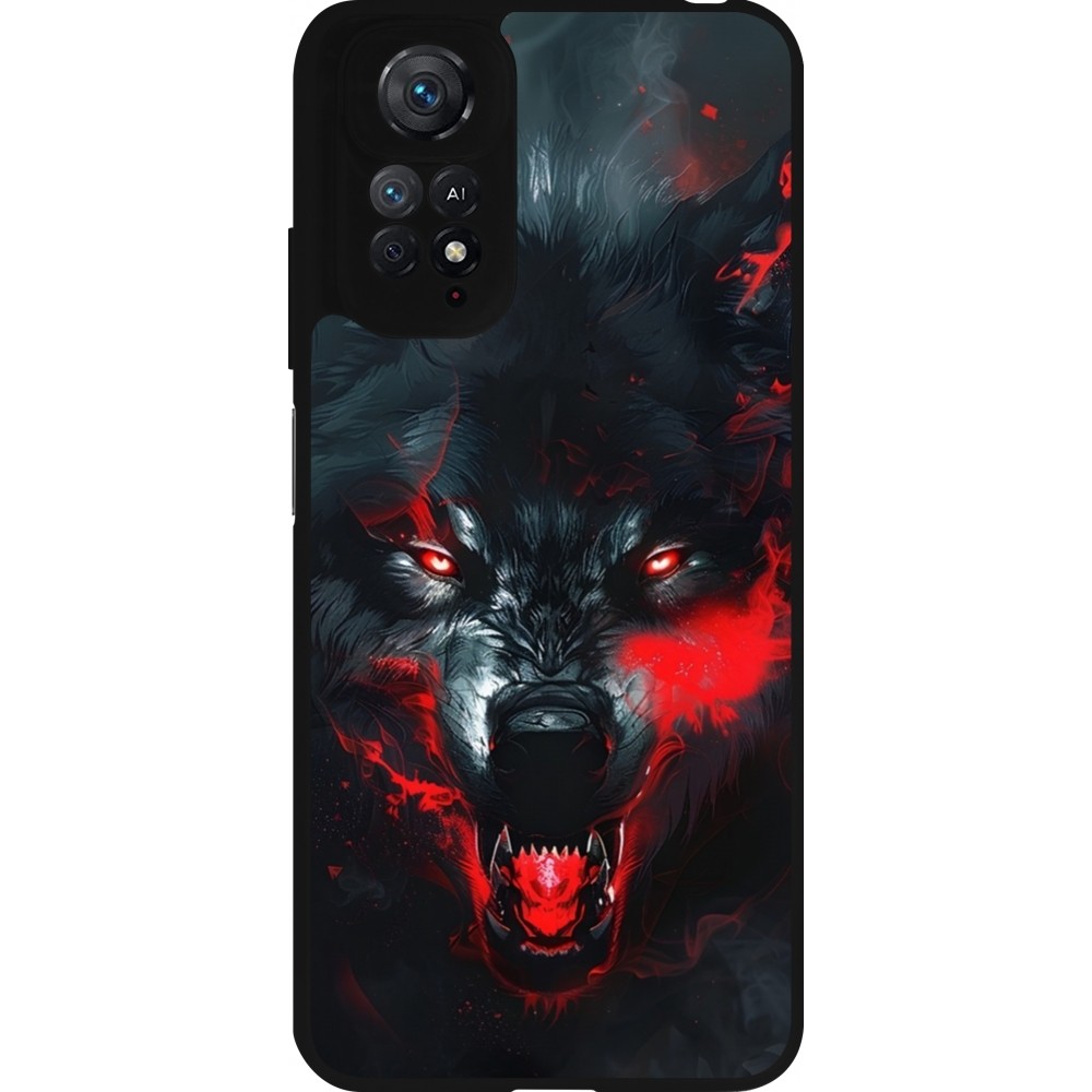 Coque Xiaomi Redmi Note 11 / 11S - Silicone rigide noir Halloween 2024 mad werewolf