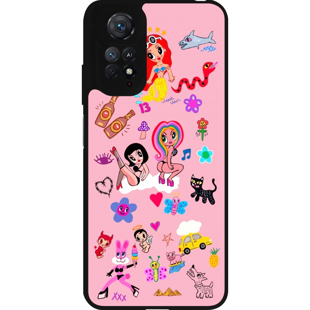 Coque Xiaomi Redmi Note 11 / 11S - Silicone rigide noir Karol G La Bichota Manana Sera Bonito